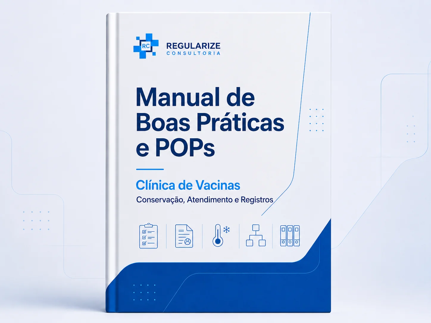 Ilustração do card Manual de Boas Práticas e POPs — Clínica de Vacinas