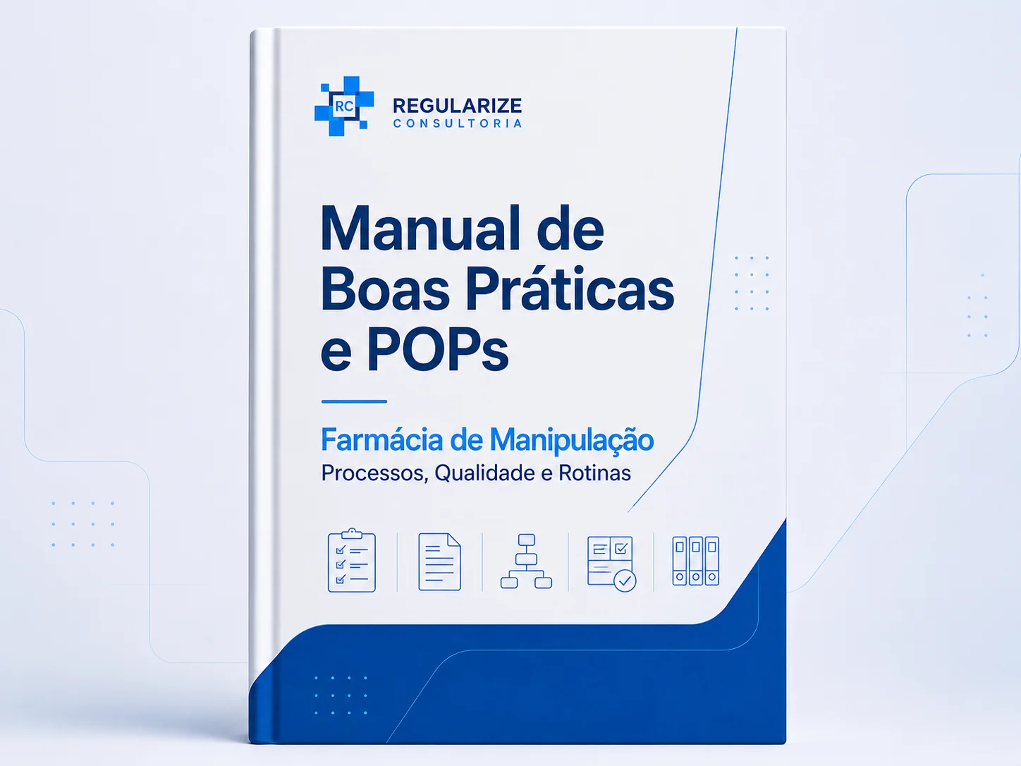 Ilustração do card Manual de Boas Práticas e POPs — Farmácia de Manipulação