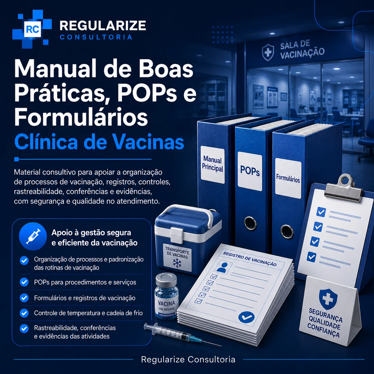 Manuais e POPs para clínica de vacinas