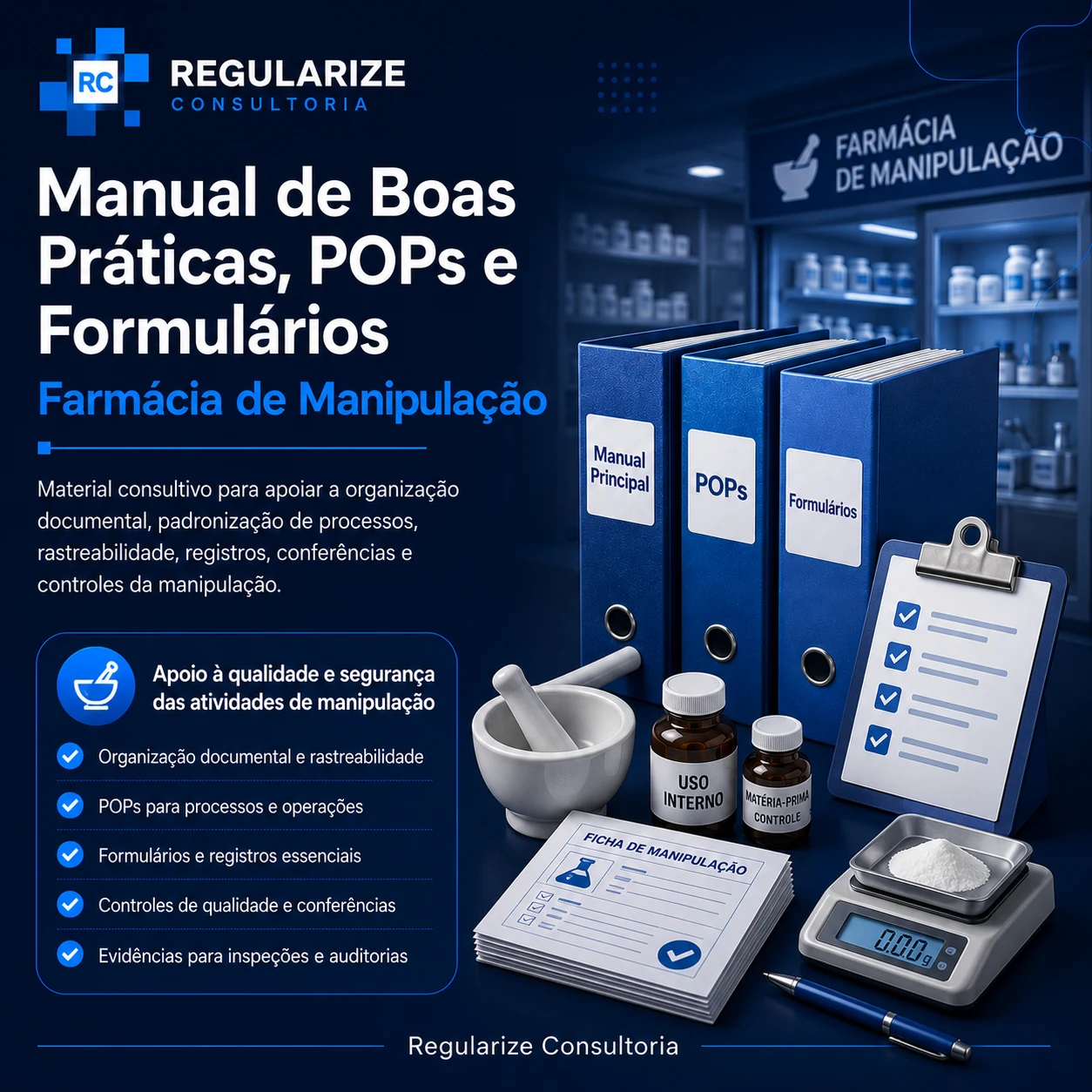 Manuais e POPs para farmácia de manipulação